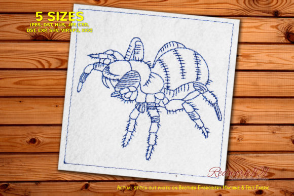 Creepy Mygalomorphae Spider Redwork