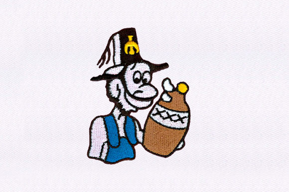 Man Drinking Alcohol Embroidery Review