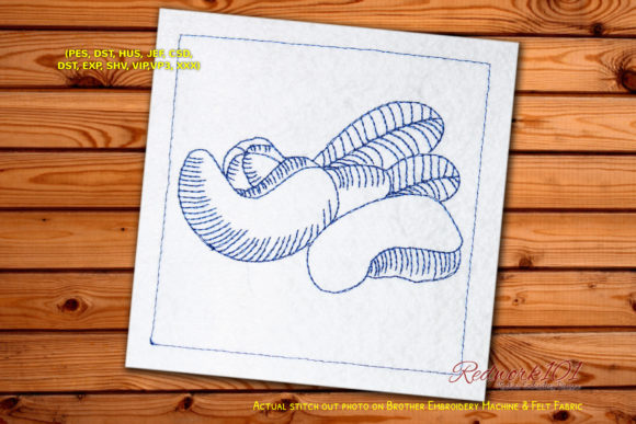 Roasted Cashew Nuts with Leaf Redwork Embroidery