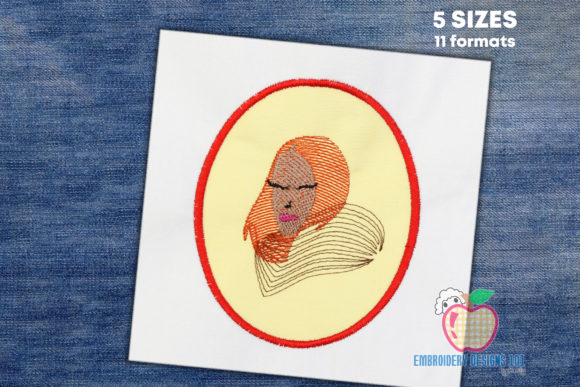 Woman Sketch Inside an Oval Applique Review